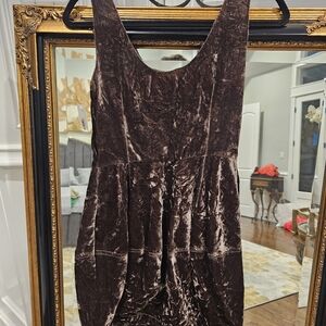 RACHEL Rachel Roy Velvet Mini Dress in Rich Brown
